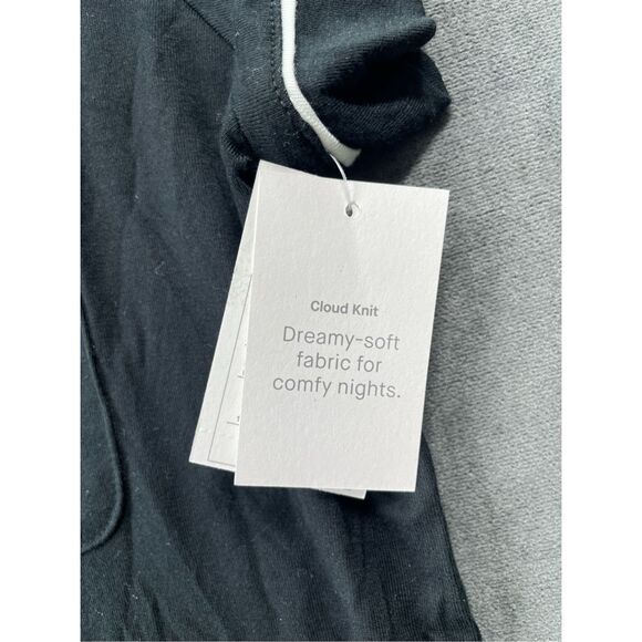 Auden Cloud Knit Pajama Top Womens‎ XL Black Short Sleeve Button Sleepwear NWT - Picture 3 of 9